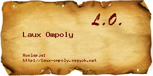 Laux Ompoly névjegykártya